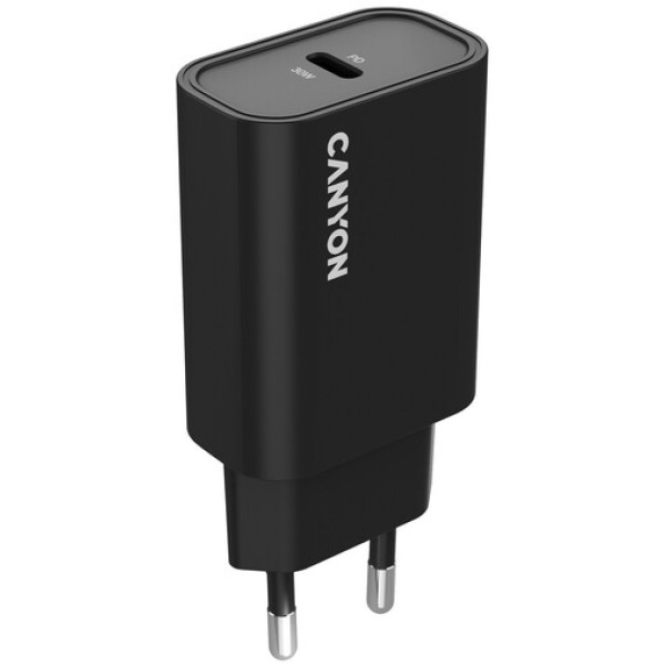 Фото - Мережевий зарядний пристрій Canyon OnCharge 30CL 1xPD Type-C 30W Black (CNE-CHA30CLB)