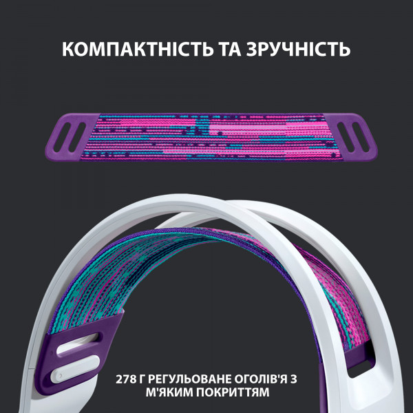 Фото - Гарнітура бездротова ігрова Logitech G733 Lightspeed White (981-000883)