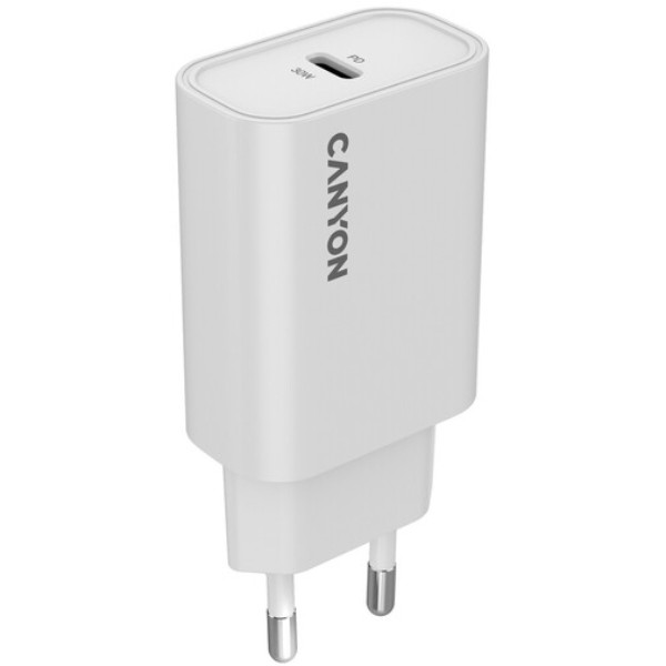 Фото - Сетевое зарядное устройство Canyon OnCharge 30CL 1xPD Type-C 30W White (CNE-CHA30CLW)