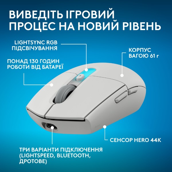 Фото - Миша бездротова ігрова Logitech G305 X Superlight White (910-007747)