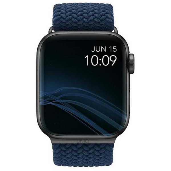 Фото - Ремешок для смарт-часов Uniq Aspen Apple Watch 44/42/45 mm Series 1/2/3/4/5/6/7/8/9/SE/SE2/SE3 Braided oxford blue UNIQ-44MM- ASPOBLU (8886463676424)
