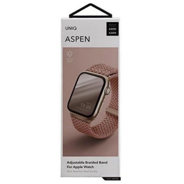 Фото - Ремінець для смарт-годинника Uniq Aspen Apple Watch 44/42/45mm Series 1/2/3/4/5/6/7/8/9/SE/SE2 Braided grapefruit pink (8886463677117)