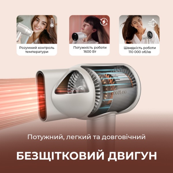 Фото - Фен-стайлер Cecotec DryGlam Waves Champagne 4in1 (A01_EU01_103715)