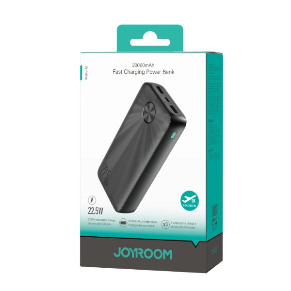 Фото - Батарея мобільна Joyroom 20000mAh 22,5W PD,QC3.0, 2xUSB-A, USB-C In/Out Black (JR-PBF16)