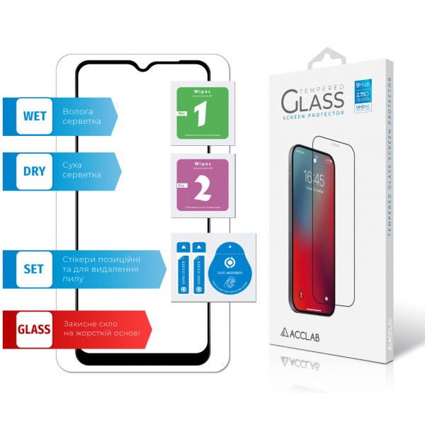 Фото - Захисне скло для смартфону ACCLAB Full Glue for Oppo A58 4G Black (1283126583452)