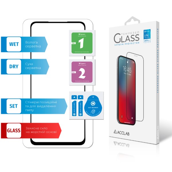 Фото - Защитное стекло для смартфона ACCLAB Full Glue for Oppo A98 Black (1283126583520)