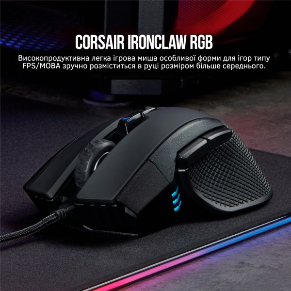 Фото - Миша дротова ігрова Corsair Ironclaw RGB Black (CH-9307011-EU) USB