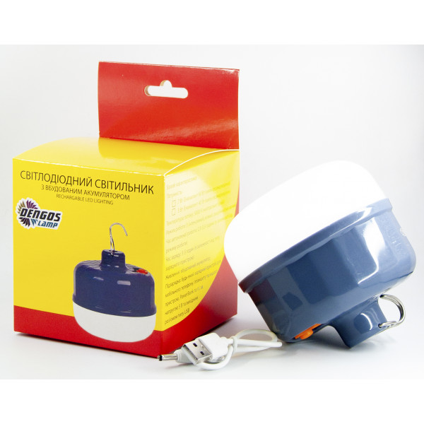 Фото - Ліхтар акумуляторний DENGOS комплект: світильник 5V, 60W та USB LED лампа 5V, 5W з кабелем 1м (DG-2LED-02)
