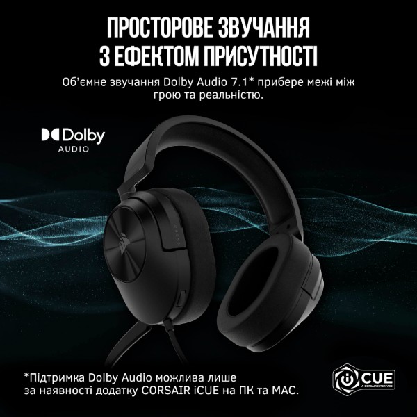 Фото - Гарнитура проводная игровая Corsair HS55 Surround Headset Carbon (CA-9011265-EU)