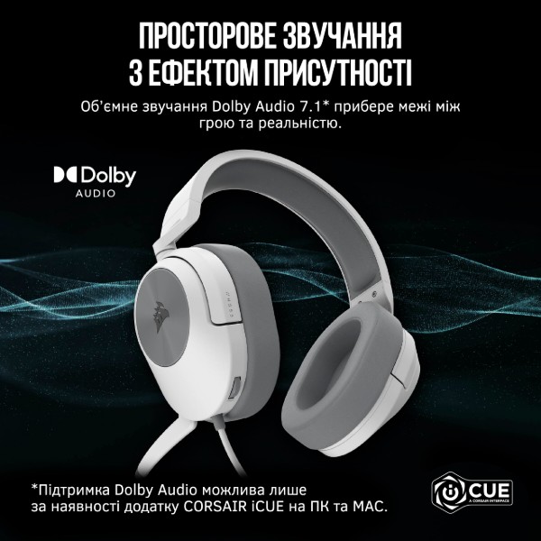 Фото - Гарнитура проводная игровая Corsair HS55 Surround Headset White (CA-9011266-EU)