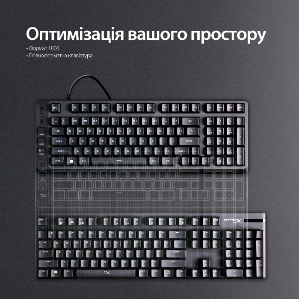 Фото - Клавиатура проводная игровая HyperX Eve 1800 USB Black (B7JE0AA)