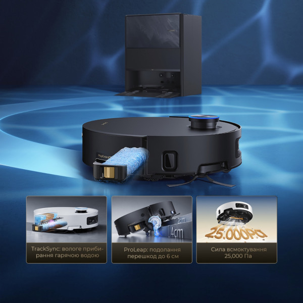 Фото - Пылесос робот моющий с базой Dreame Aqua 10 Ultra Track Complete Black (RLR81CE-1-BL)