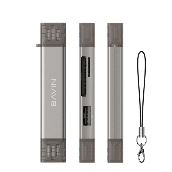 Фото - Кардридер Bavin OTG-98 3 в 1 Type-C/Lightning/TF/SD/USB 2.0 Gray (OTG-98 GY)