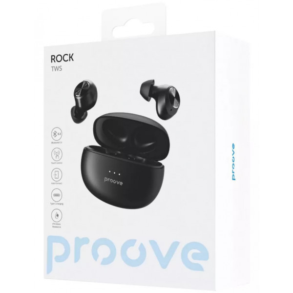 Фото - Навушники вкладиші бездротові TWS Proove Rock TWS Black (483960001)