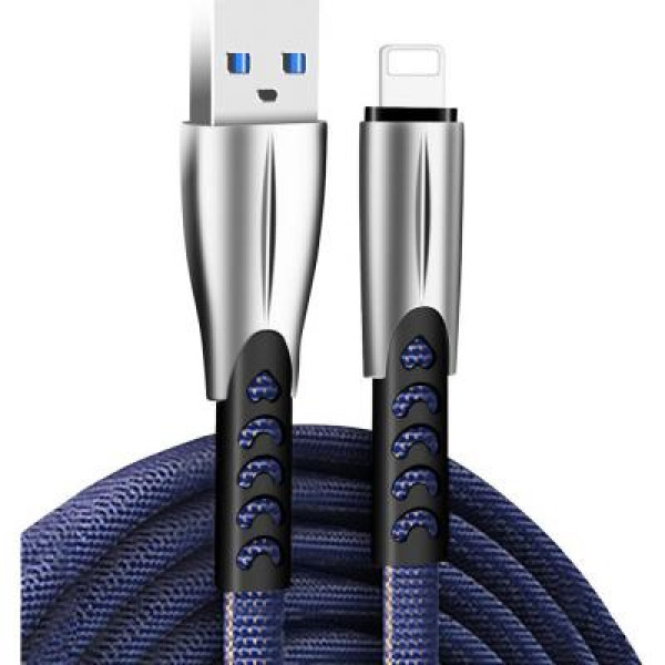 Фото - Кабель Colorway USB 2.0 AM to Lightning 1.0m Zinc Alloy Blue (CW-CBUL010-BL)