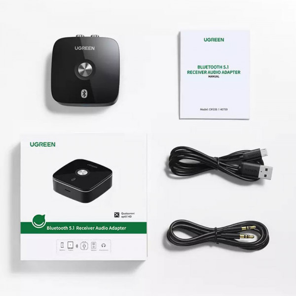 Фото - Адаптер мережі Bluetooth USB UGREEN CM106 Audio Receiver 5.1 (40759)