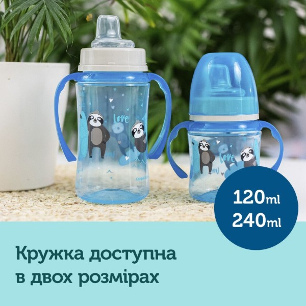 Фото - Поїльник-непроливайка дитячий Canpol babies Навчальний EasyStart Sweet Fun синій, 120 мл. (35/207_blu)