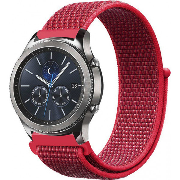 BeCover Nylon Style for Samsung Galaxy Watch 42mm Watch Active Active 2 40 44mm Watch 3 41mm Gear S2 Classic Gear Sport Red 705822 Comfy