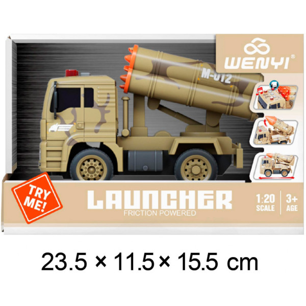 Фото - Наземна спецтехніка Wenyi фрикційна військова машинка з ракетною установкою (WY441D)