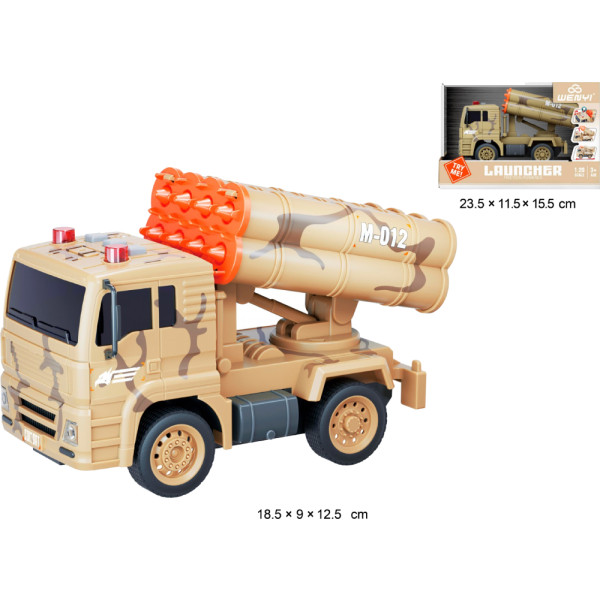 Фото - Наземна спецтехніка Wenyi фрикційна військова машинка з ракетною установкою (WY441D)