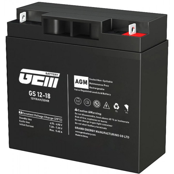 Фото - Аккумулятор для ИБП GEM BATTERY 12V, 18.0A (GS 12-18)