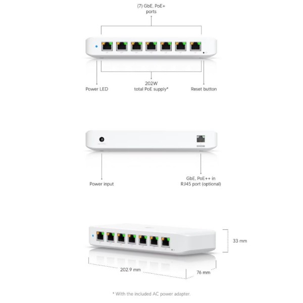Фото - Коммутатор локальної мережі (Switch) Ubiquiti USW-ULTRA-210W