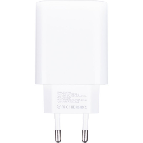 Фото - Мережевий зарядний пристрій Gelius iCable GP-UCN010 Type-C to Type-C 1,2m 60W White (102013)