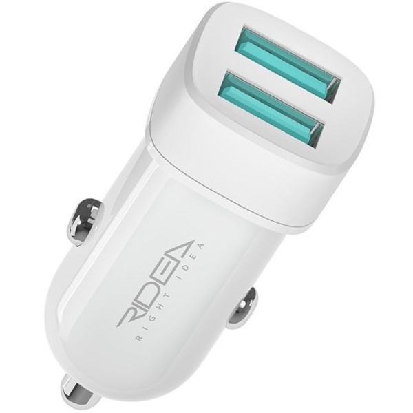 Фото - Автомобильное зарядное устройство Ridea Grand Lightning 2USB 2.4 A White (RCC-21312)