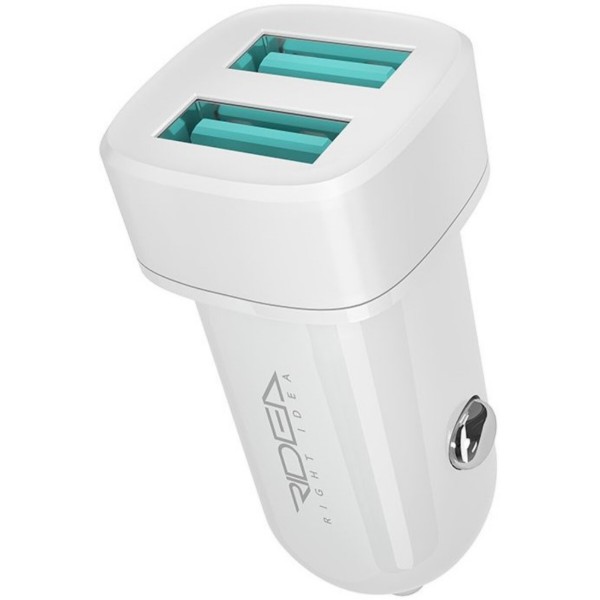 Фото - Автомобильное зарядное устройство Ridea Grand Lightning 2USB 2.4 A White (RCC-21312)
