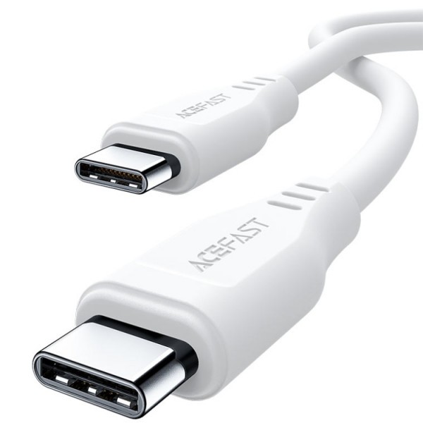 Фото - Кабель AceFast USB 2.0 USB-C to USB-C, 1,2 м, 3.0A, TPE C3-03 White (6974316280859)