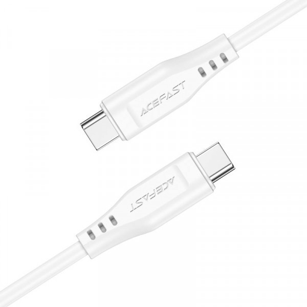 Фото - Кабель AceFast USB 2.0 USB-C to USB-C, 1,2 м, 3.0A, TPE C3-03 White (6974316280859)