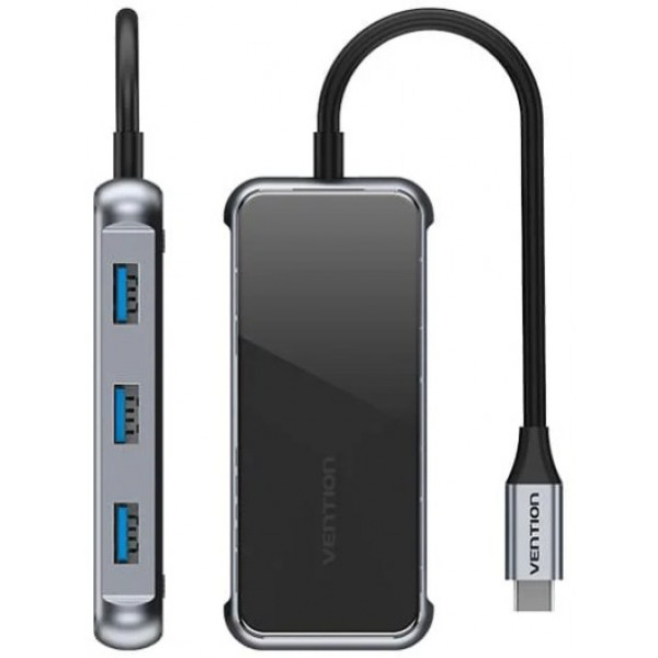 Фото - Хаб USB Vention USB 3.1 Type-C HDMI 4K60Hz/USB 3.0х3/RJ45/PD 87W (TFFHB)