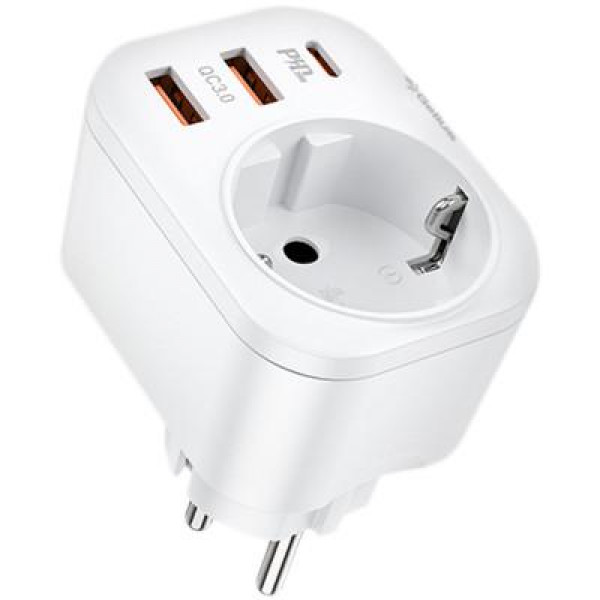 Фото - Мережевий зарядний пристрій Gelius Moxie GP-HC050 2USB (QC3.0)+Type-C (PD20W) White (90472)