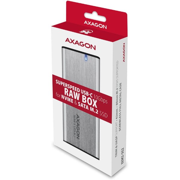 Фото - Внешний карман AXAGON SuperSpeed+ USB-C - M.2 NVMe & SATA SSD RAW box (EEM2-SG2)