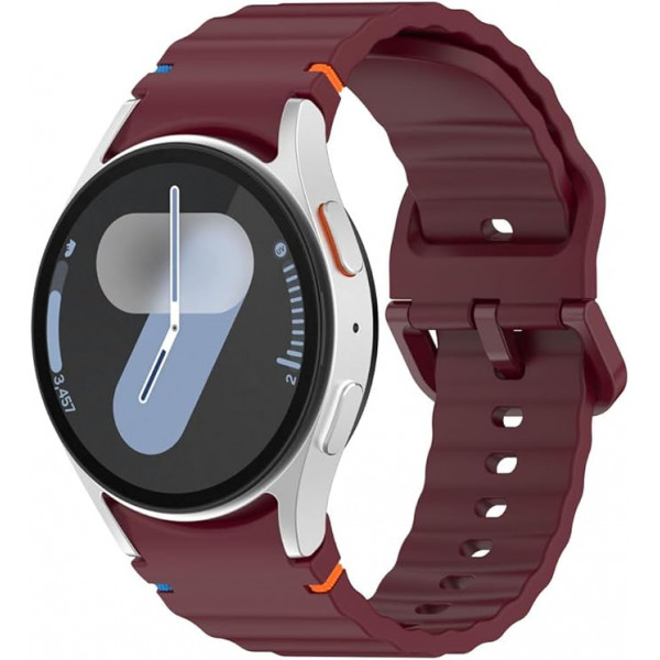 Фото - Ремінець для смарт-годинника BeCover Ribbed Tape for Samsung Galaxy Watch (20mm) 3 41mm/4 40mm-44mm/5 40-44mm/6 40-44mm/7 40-44mm Red Wine (712049)