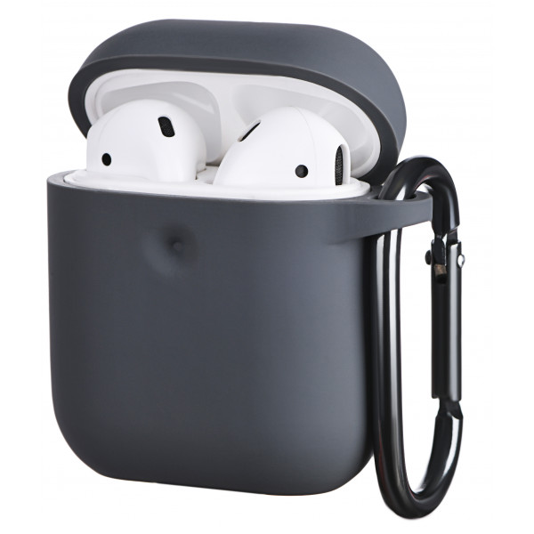 Фото - Чохол для навушників 2E for Apple AirPods Pure Color Silicone 3.0mm Carbon Gray (2E-AIR-PODS-IBPCS-3-CGR)
