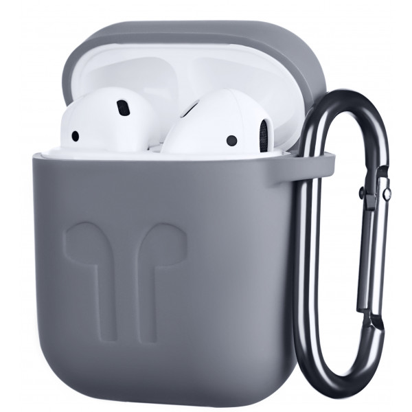 Фото - Чохол для навушників 2E for Apple AirPods Pure Color Silicone Imprint 1.5mm Grey (2E-AIR-PODS-IBSI-1.5-GR)