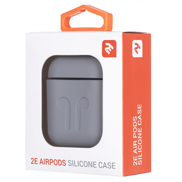 Фото - Чохол для навушників 2E for Apple AirPods Pure Color Silicone Imprint 1.5mm Grey (2E-AIR-PODS-IBSI-1.5-GR)