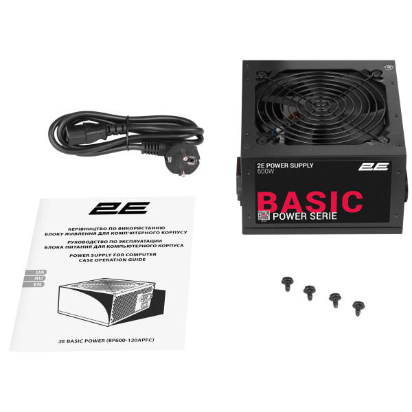 Фото - Блок питания для ПК 2E Basic Power 600W (2E-BP600-120APFC)