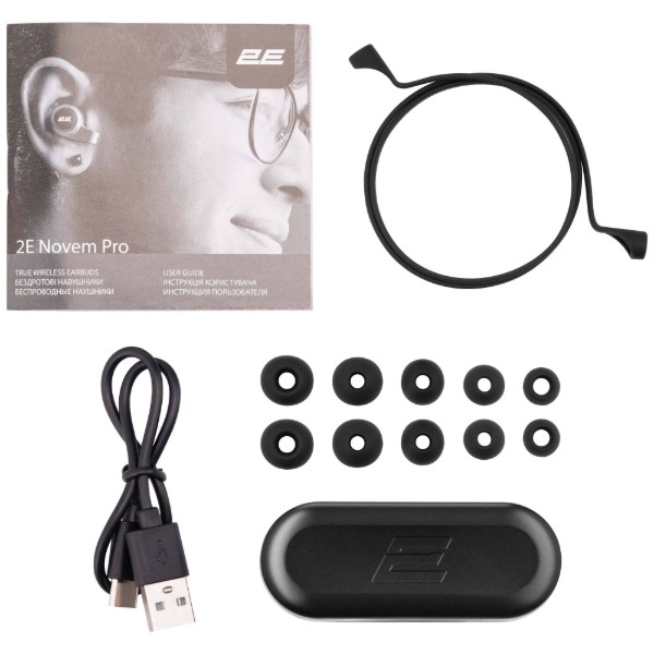 Фото - Наушники вкладыши беспроводные TWS 2E Novem Pro True Wireless Waterproof Mic Black (2E-EBTWNPBK)