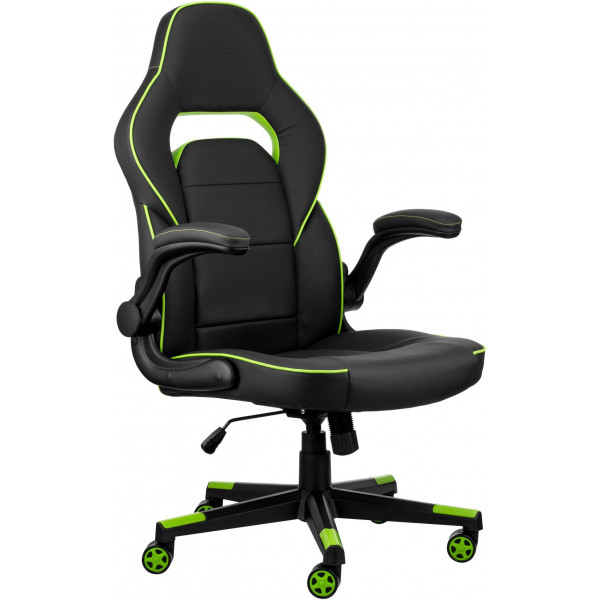 Фото - Кресло для геймеров 2E Hebi Black/Green (2E-GC-HEB-BK)
