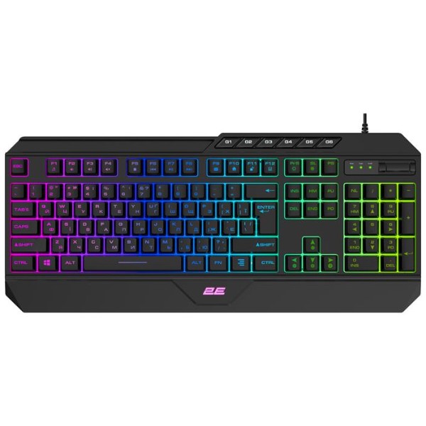 Фото - Клавіатура дротова ігрова 2E KG315 RGB USB Black Ukr (2E-KG315UBK)