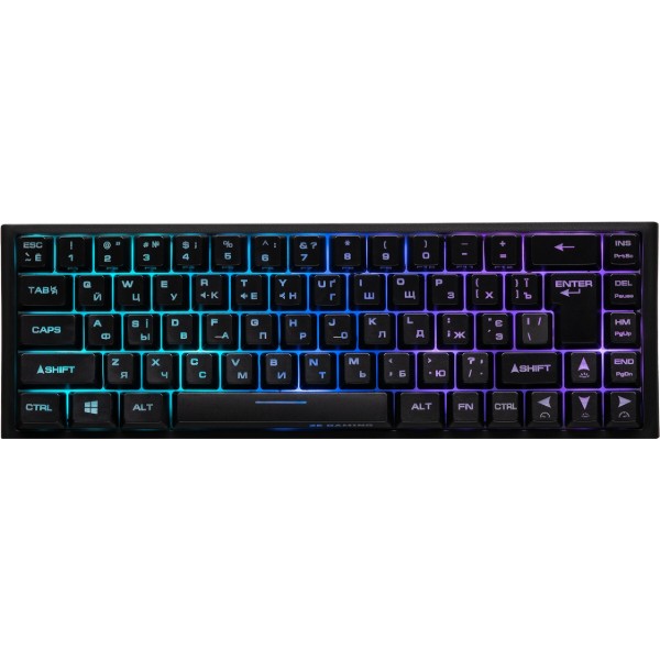 Фото - Клавиатура проводная игровая 2E KG350 RGB 68key USB Black Ukr (2E-KG350UBK)
