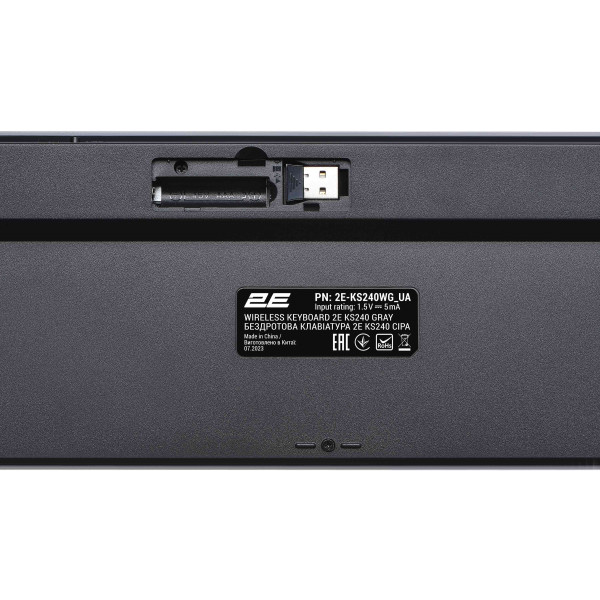Фото - Клавіатура бездротова 2E KS240 WL/BT, EN/UK Gray/Black (2E-KS240WG_UA)