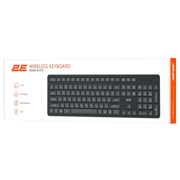 Фото - Клавиатура беспроводная 2E KS260 Black (2E-KS260WB_CI)