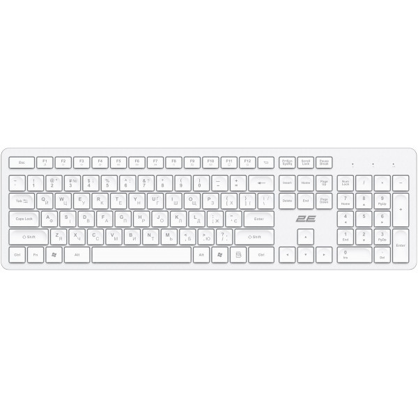 Фото - Клавіатура бездротова 2E KS260 WL EN/UK White (2E-KS260WWH_UA)