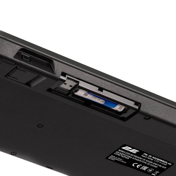 Фото - Клавіатура бездротова 2E KS280 WL/BT, EN/UK Silent Black-Grey (2E-KS280WBGR_UA)