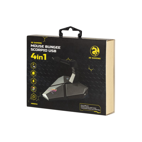 Фото - Тримач для кабелю 2E Bungee Scorpio USB Silver (2E-MB001U)