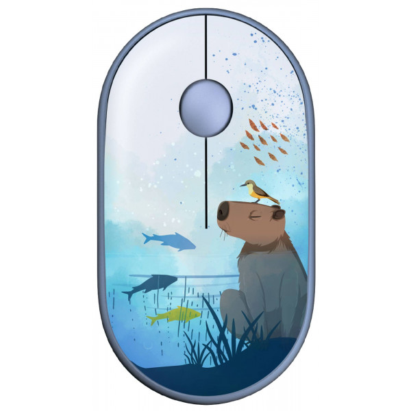 Фото - Мышь беспроводная 2E MF300 CAPYBARA:SWIM Silent WL BT Blue (2E-MF300WCAPIBARABL)