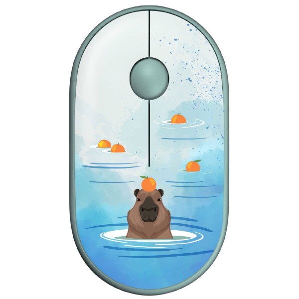 Фото - Миша бездротова 2E MF300 CAPYBARA:TANGERINE Silent WL BT Green (2E-MF300WCAPIBARAGN)